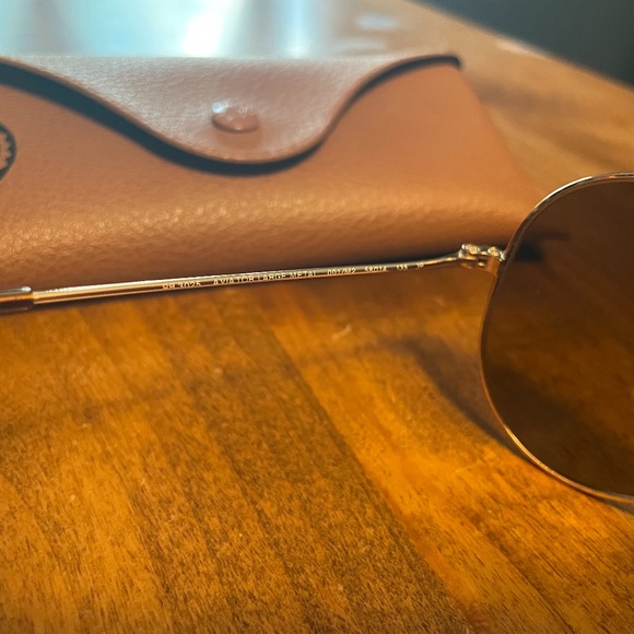 Gold/Brown Ray Ban Polaroid Aviators main image 5